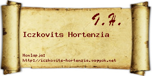 Iczkovits Hortenzia névjegykártya